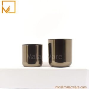 M150041-BK gloss black squircle base candle jar for 200 g wax, 7 x 7 cm