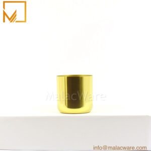 M150041-GD gloss gold squircle base candle jar for 200 g wax, 7 x 7 cm
