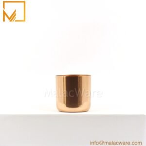 M150041-RG gloss rose gold squircle base candle jar for 200 g wax, 7 x 7 cm