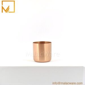 M150041-RG-MT matte rose gold squircle base candle jar for 200 g wax, 7 x 7 cm