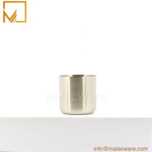 M150041-SV-MT matte stainless steel squircle base candle jar for 200 g wax, 7 x 7 cm