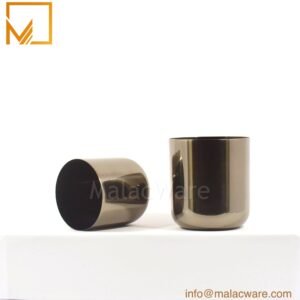 M150042-BK-MT matte black squircle base candle jar for 300 g wax, 7.8 x 8.8 cm