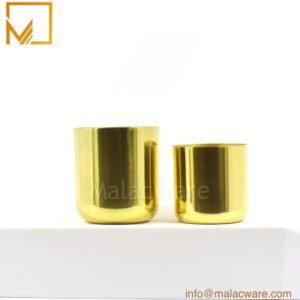 M150042-GD gloss gold squircle base candle jar for 300 g wax, 7.8 x 8.8 cm