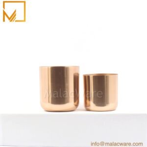 M150042-RG-MT matte rose gold squircle base candle jar for 300 g wax, 7.8 x 8.8 cm
