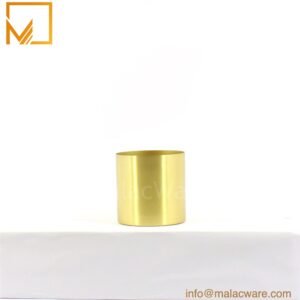 M150061-GD-MT matte gold flat base candle jar for 200 g wax, 7 x 7 cm