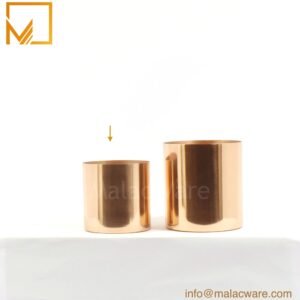 M150061-RG gloss rose gold flat base candle jar for 200 g wax, 7 x 7 cm