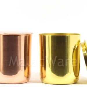 M150064-RG gloss rose gold flat base candle jar for 500 g wax, 9 x 10.8 cm