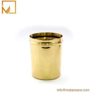 M150082-GD gloss gold candle canister for 220 g wax, 7 x 7 cm