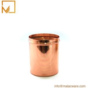M150082-RG gloss rose gold candle canister for 220 g wax, 7 x 7 cm