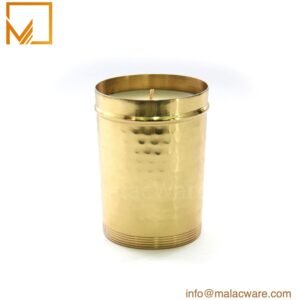 M150083-GD gloss gold candle canister for 330 g wax, 7.8 x 9.8 cm