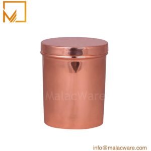 M150084-RG gloss rose gold candle canister for 500 g wax, 9 x 11.3 cm