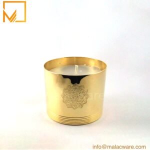 M150093-GD gloss gold tapered candle jar for 240 g wax, 8 x 7 cm