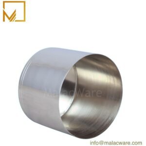 M150093-SV-MT matte stainless steel tapered candle jar for 240 g wax, 8 x 7 cm