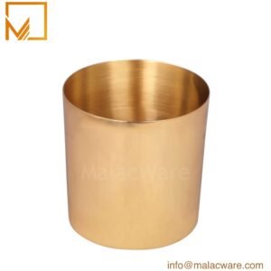 M150095-GD gloss gold tapered candle jar for 280 g wax, 8.2 x 8 cm