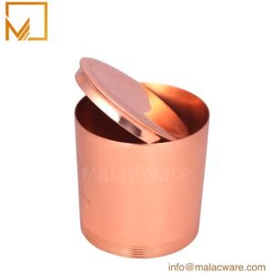 M150095-RG gloss rose gold tapered candle jar for 280 g wax, 8.2 x 8 cm