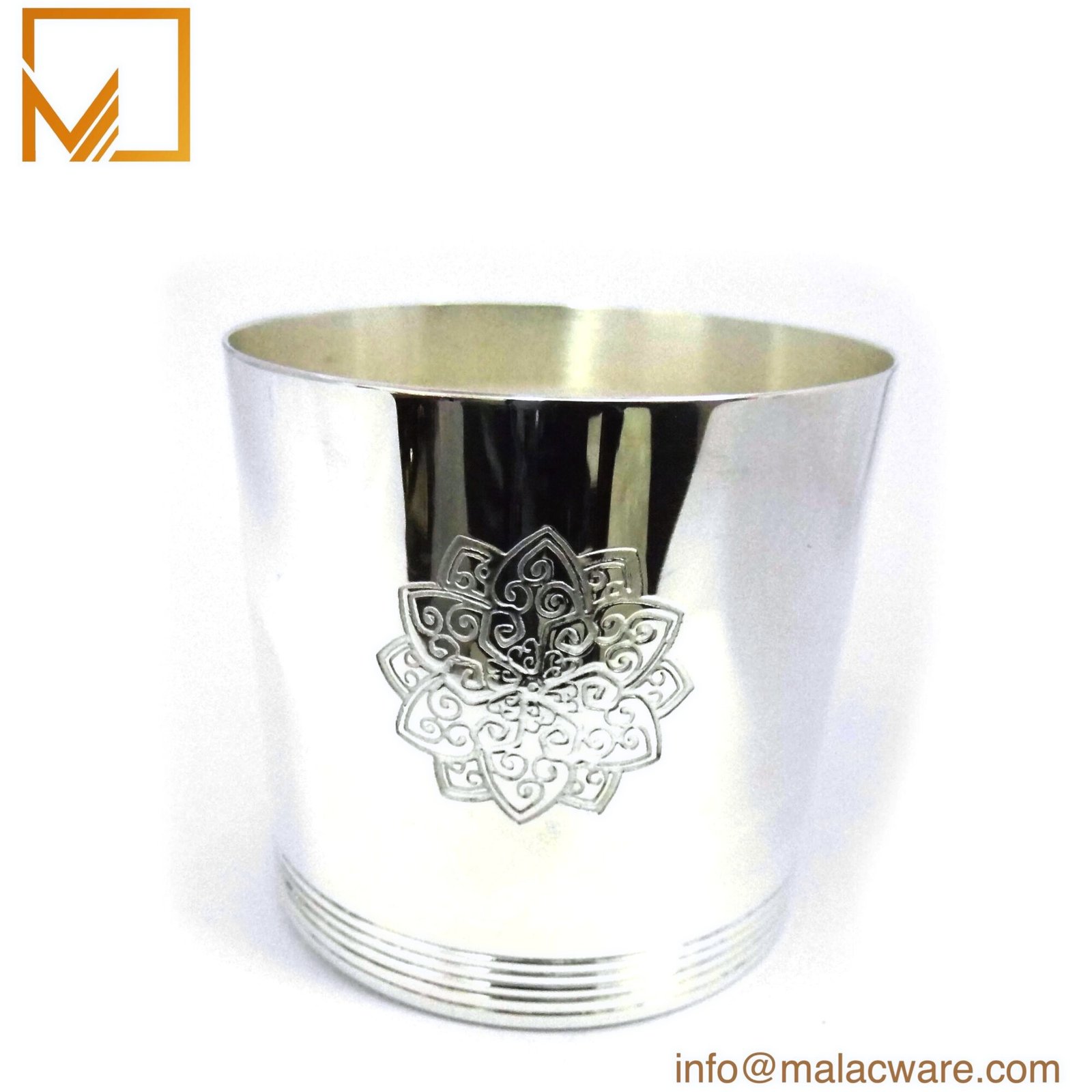 Polished Stainless Steel Tapered Candle Jar for 280 g Wax (9.9 oz) 1 M150095-SV polished stainless steel tapered candle jar for 280 g wax, 8.2 x 8 cm