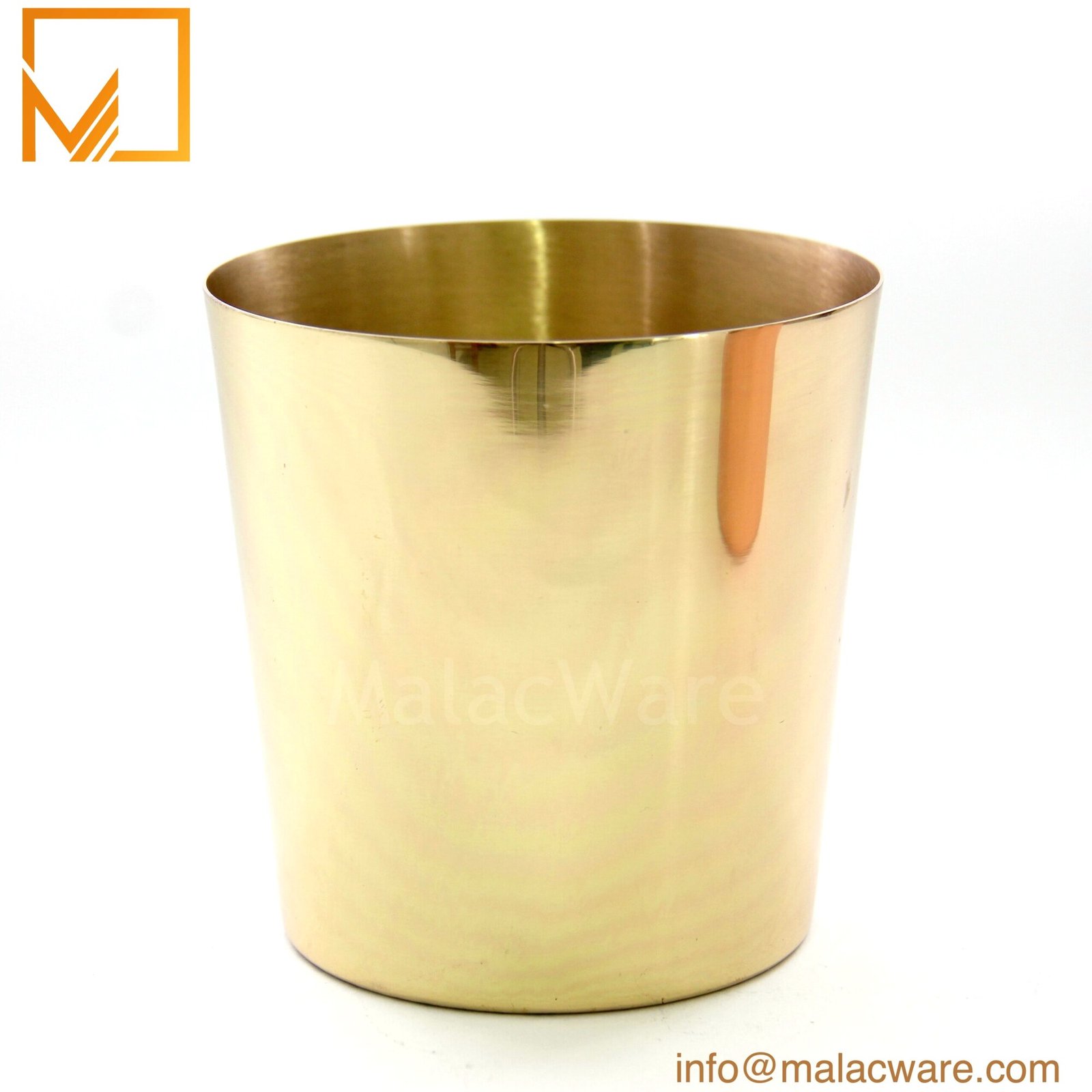 Gloss Gold Large Tapered Candle Jar for 1 kg Wax (35 oz) 2 M150096-GD gloss gold large tapered candle jar for 1 kg wax, 12.5 x 12.5 cm, view 2
