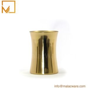 M150102-GD gloss gold concave candle jar for 350 g wax, 9.5 x 10.5 cm