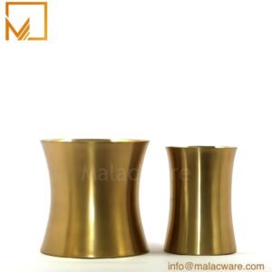 M150103-GD-MT matte gold large concave candle jar for 650 g wax, 11.6 x 11.6 cm