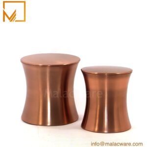 M150103-RG-MT matte rose gold large concave candle jar for 650 g wax, 11.6 x 11.6 cm